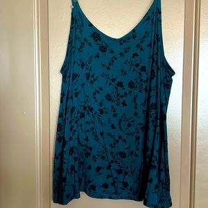 Dark teal spring tank top with adjustable straps